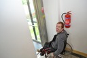 Pan Petr vítá možnost použít hydraulický výtah