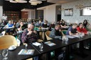 Účastníci tiskové konference v nových prostorách Karoliny