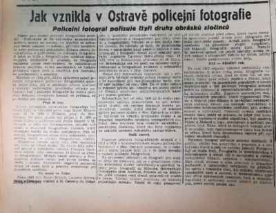 Jak vznikla v Ostravě policejní fotografie aneb za poznáním do archivu