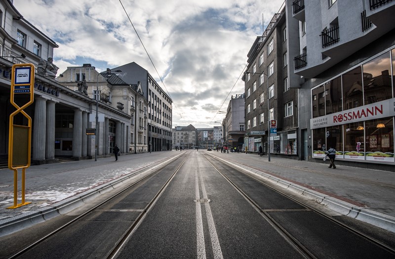 Pohled od zastávky Elektra ve směru ul. 28. října.