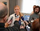 P. Kvitová odpovídá na dotazy novinářů