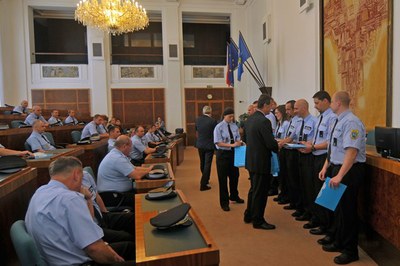 Ocenění za věrnost pracovníkům Městské policie Ostrava