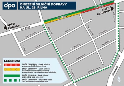 Omezení silniční dopravy na ul. 28. října