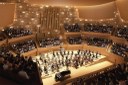 Interiér koncertní haly nabídne místa pro 1200 až 1400 diváků. 