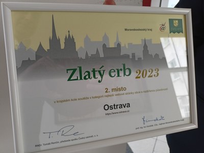 Ostrava uspěla v soutěži o nejlepší krajské internetové stránky Zlatý erb