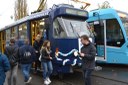O prohlídku tramvají byl velký zájem. 