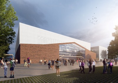 Budoucí podoba multifunkční haly. Vizualizace: Platforma Architekti