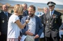 Primátor Tomáš Macura byl zpovídán před slavnostním zahájením. Vpravo ředitel Městské policie Ostrava Miroslav Plaček. 