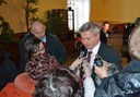P. Kajnar a A. Boháč informují novináře o jednání s P. Dobešem