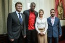 Zleva L. Palyza, U. Bolt, K. Šebestová, T. Macura.