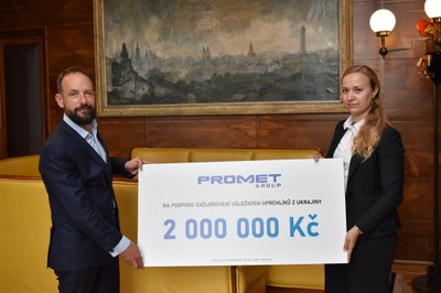 Společnost Promet Group přispěla Ostravě na pomoc ukrajinským běžencům