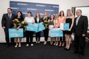 Zleva M. Štěpánek, S. Tomášová, M. Horváthová, H. Ryšková, P. Gebauerová, T. Kanalošová, M. Hudcová, B. a T. Závadovy, V. Stuchlý. 