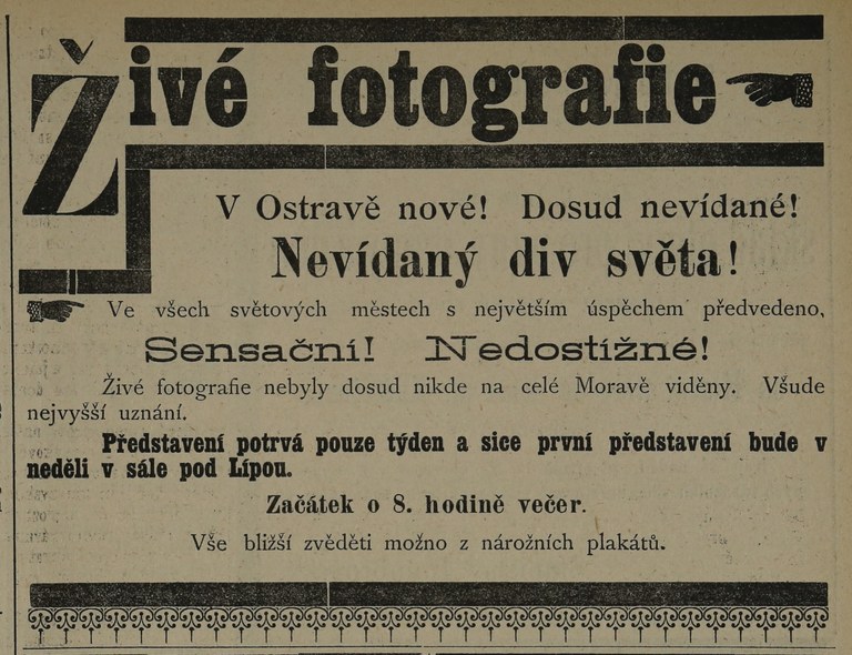 V září můžete navštívit výstavu Archivu města Ostravy s názvem „Historie ostravských kin“
