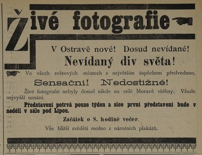 V září můžete navštívit výstavu Archivu města Ostravy s názvem „Historie ostravských kin“