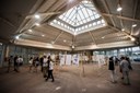 Výstava architektonických návrhů v budově Bauhausu. 