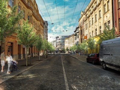 Začíná obnova aleje u Sýkorova mostu v centru města