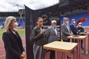 Tisková konference na Městském stadionu Vítkovice.