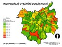 Emisní hustota pro rok 2010 – individuální vytápění domácností